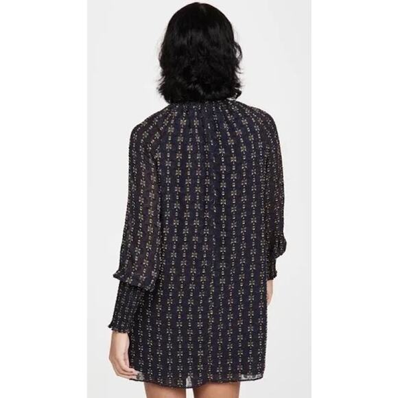 Amanda Uprichard Noemi Navy Gold Sheath High Neck Dress Sz XS - Picture 9 of 9